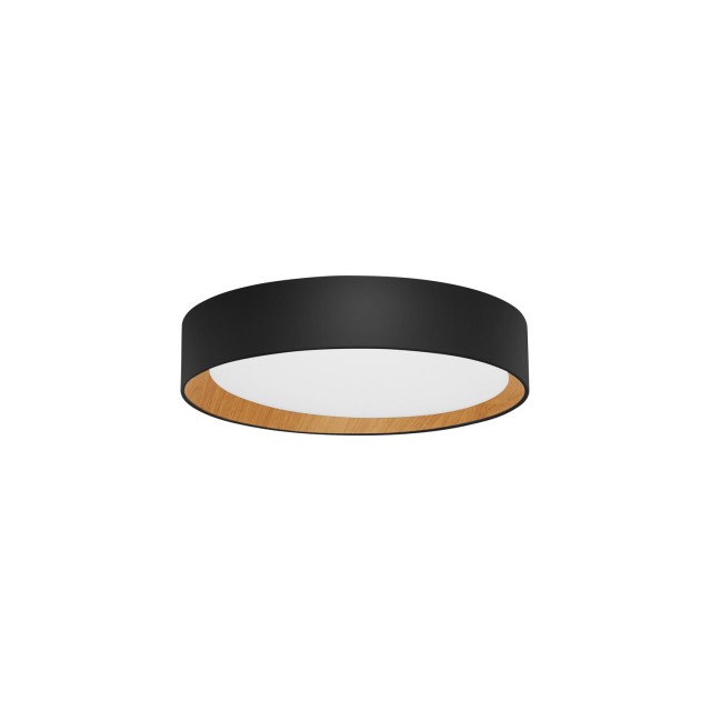 Triac Dimmable Sandy Black Aluminium Wood & Acrylic LED 30 Watt 220-240 Volt 1717Lm 3000K IP20 D: 35 H: 7 cm