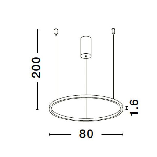 Brushed Gold Aluminum & Acrylic LED 48 Watt 230 Volt 2592Lm 3000K IP20 D: 80 H: 200 cm 9345606