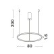 Brushed Gold Aluminum & Acrylic LED 48 Watt 230 Volt 2592Lm 3000K IP20 D: 80 H: 200 cm 9345606