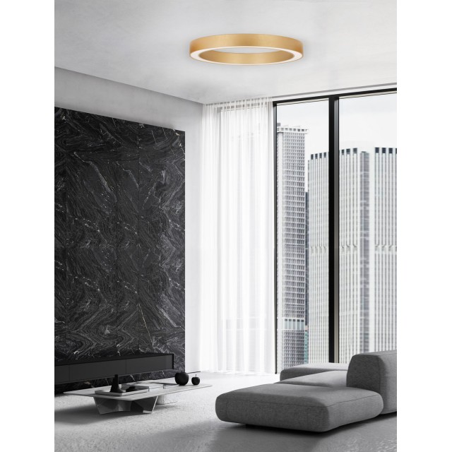 Brass Gold Aluminium & Acrylic LED 60 Watt 230 Volt 3427Lm 2700K - 4000K IP20 Included Remote Control D1: 80 D2: 66 H: 8 cm 9345637