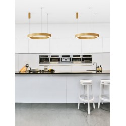 Brass Gold Aluminium & Acrylic LED 60 Watt 230 Volt 3116Lm 2700K - 4000K IP20 Included Remote Control D1: 80 D2: 66 H: 200 cm 9345643