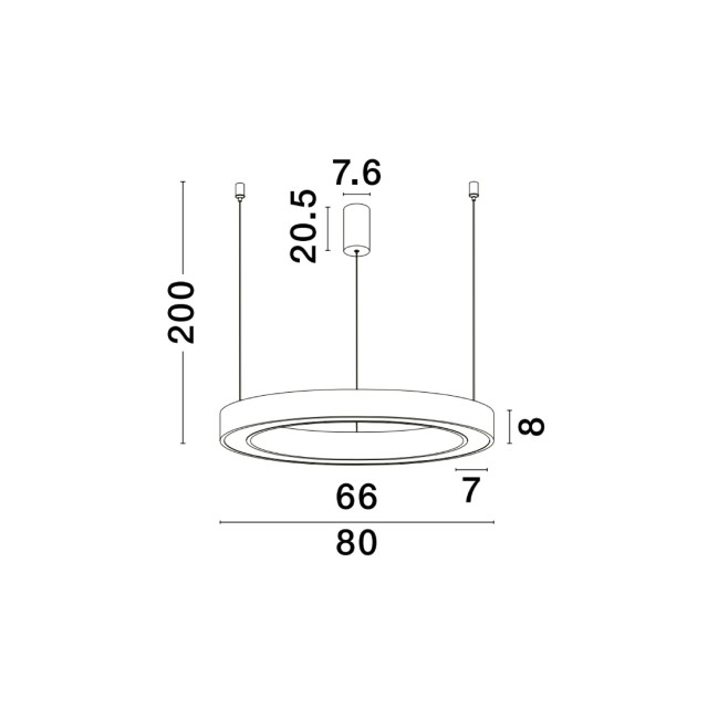 Brass Gold Aluminium & Acrylic LED 60 Watt 230 Volt 3116Lm 2700K - 4000K IP20 Included Remote Control D1: 80 D2: 66 H: 200 cm 9345643