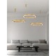 Brass Gold Aluminium & Acrylic LED 80 Watt 230 Volt 4373Lm 2700K - 4000K IP20 Included Remote Control D1: 100 D2: 86 H: 200 cm 9345646