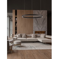 Φωτιστικό Κρεμαστό Εσωτερικού Χώρου Up/Down με LED Πλακέτα Αλουμινίου Μαύρο Ματ Φ98 Elowen 9345668 Nova Luce