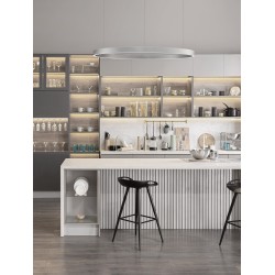 Φωτιστικό Κρεμαστό Εσωτερικού Χώρου Up/Down με LED Πλακέτα Αλουμινίου Ασημί Ματ Φ98 Elowen 9345670 Nova Luce