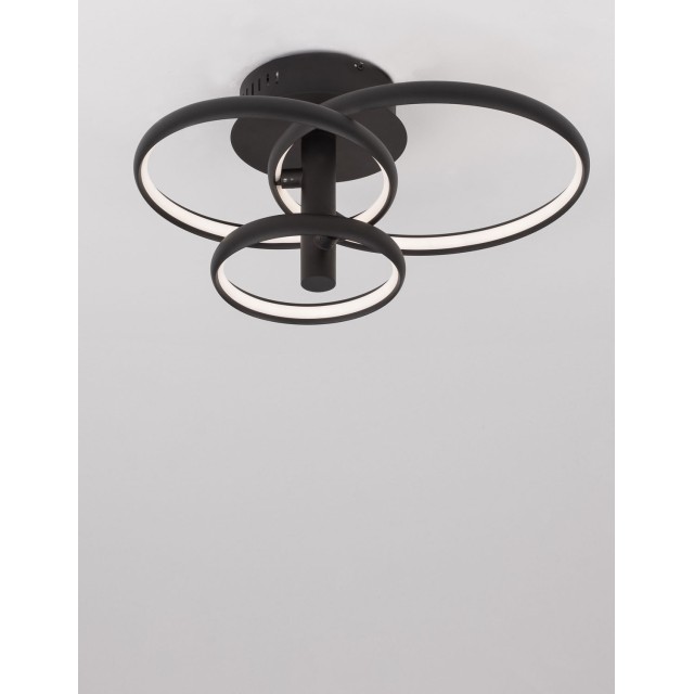 Sandy Black Aluminium & Acrylic LED 30 Watt 230 Volt 2300Lm 3000 IP20 D: 45 W: 35 H: 22 cm 9349063