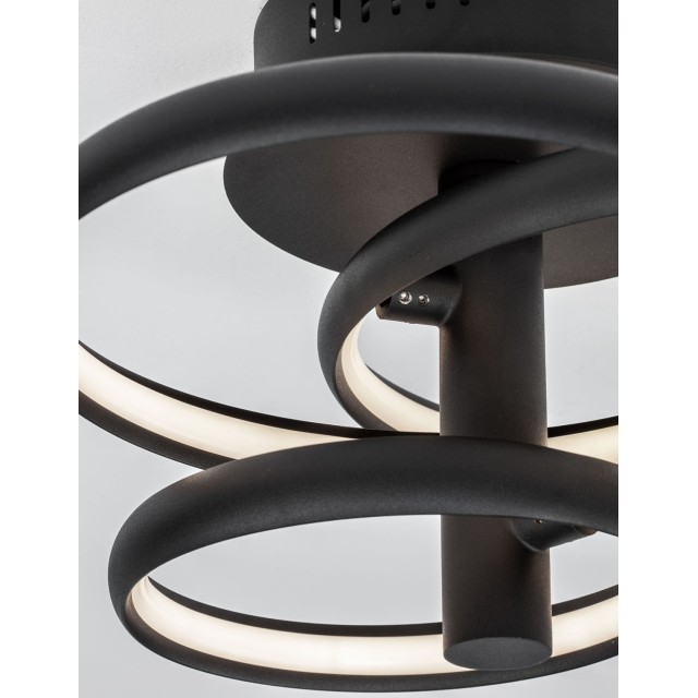 Sandy Black Aluminium & Acrylic LED 30 Watt 230 Volt 2300Lm 3000 IP20 D: 45 W: 35 H: 22 cm 9349063