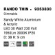 Sandy White Aluminium & Acrylic LED 30 Watt 230 Volt 1950Lm 3000 IP20 D: 38 H: 9 cm 9353830