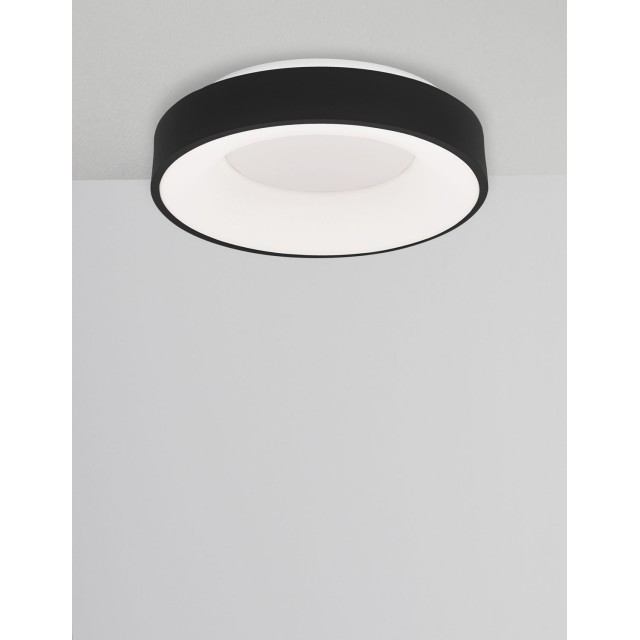 Sandy Black Aluminium & Acrylic LED 30 Watt 230 Volt 1950Lm 3000 IP20 D: 38 H: 9 cm 9353831