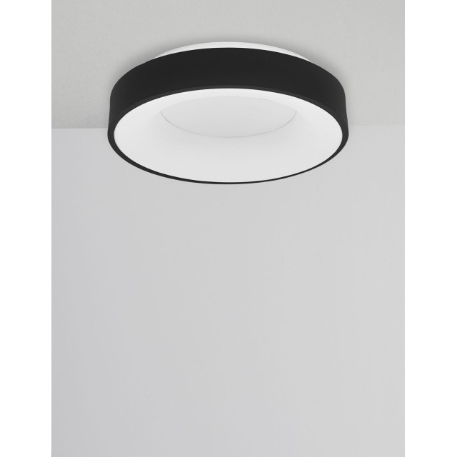 Sandy Black Aluminium & Acrylic LED 30 Watt 230 Volt 1950Lm 3000 IP20 D: 38 H: 9 cm 9353831