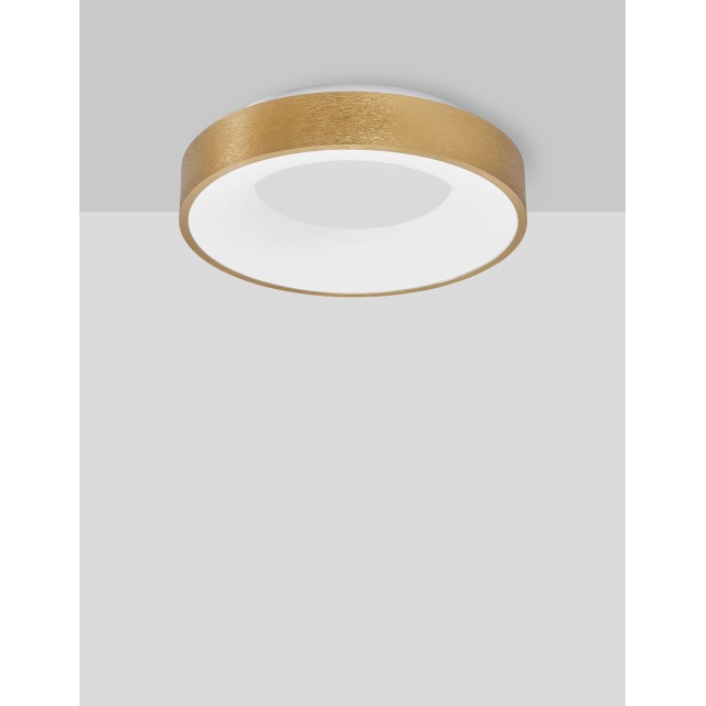Brushed Gold Aluminium & Acrylic LED 30 Watt 230 Volt 1950Lm 3000 IP20 D: 38 H: 9 cm 9353832