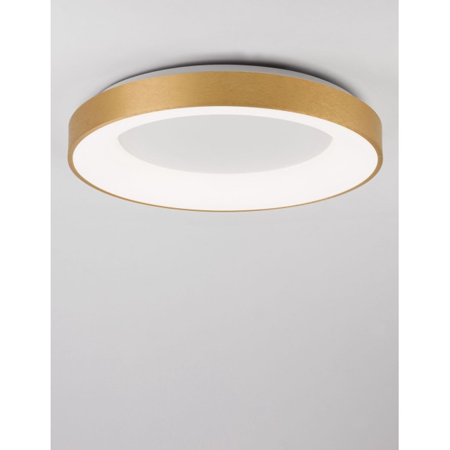 Brushed Gold Aluminium & Acrylic LED 50 Watt 230 Volt 3250Lm 3000 IP20 D: 60 H: 9 cm 9353854
