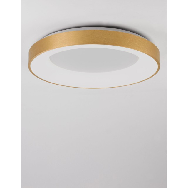 Brushed Gold Aluminium & Acrylic LED 50 Watt 230 Volt 3250Lm 3000 IP20 D: 60 H: 9 cm 9353854