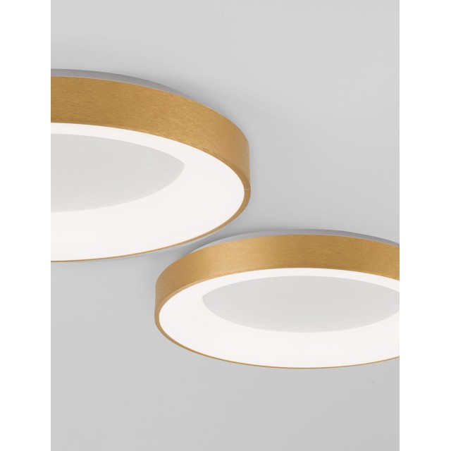 Brushed Gold Aluminium & Acrylic LED 50 Watt 230 Volt 3250Lm 3000 IP20 D: 60 H: 9 cm 9353854