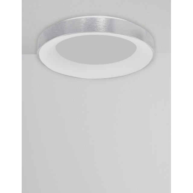Brushed Silver Aluminium & Acrylic LED 50 Watt 230 Volt 3250Lm 3000 IP20 D: 60 H: 9 cm 9353856