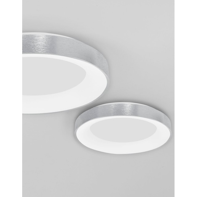 Brushed Silver Aluminium & Acrylic LED 50 Watt 230 Volt 3250Lm 3000 IP20 D: 60 H: 9 cm 9353856