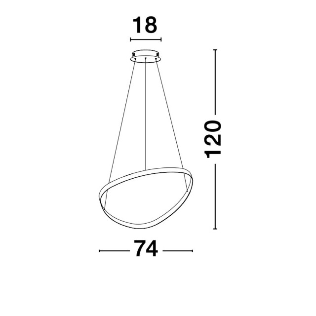 Sandy Black Aluminium & Acrylic LED 32 Watt 230 Volt 1770Lm 3000 IP20 D: 74 H: 120 cm Dimmable 9357064