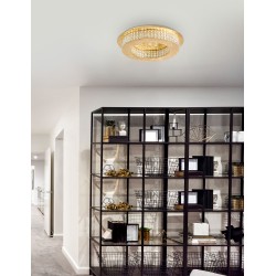 Golden Leaf Aluminium & K9 Crystal LED 40 Watt 230 Volt 2400Lm 4000K IP20 D: 50 H: 10.7 cm 9361083