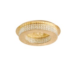Golden Leaf Aluminium & K9 Crystal LED 40 Watt 230 Volt 2400Lm 4000K IP20 D: 50 H: 10.7 cm 9361083