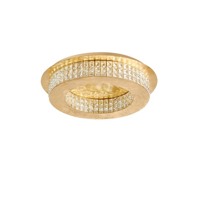 Golden Leaf Aluminium & K9 Crystal LED 40 Watt 230 Volt 2400Lm 4000K IP20 D: 50 H: 10.7 cm 9361083