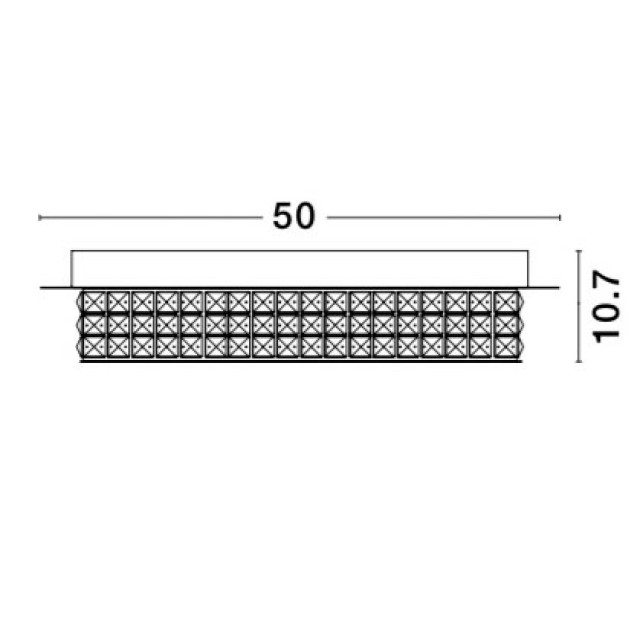 Golden Leaf Aluminium & K9 Crystal LED 40 Watt 230 Volt 2400Lm 4000K IP20 D: 50 H: 10.7 cm 9361083