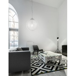 Clear Glass & Acrylic Inside Chrome Aluminium LED E27 1x40W IP20 Bulb Excluded D: 25 H: 120 cm 9361741