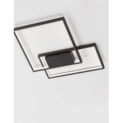 Sandy Black Steel Aluminium & Acrylic LED 30 Watt 230 Volt 2030Lm 3000 IP20 L: 45 W:45 H: 4 cm 9364033
