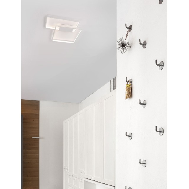 Sandy White Steel Aluminium & Acrylic LED 30 Watt 230 Volt 2030Lm 3000 IP20 L: 45 W:45 H: 4 cm 9364034