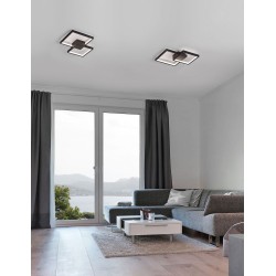 Sandy Black Steel Aluminium & Acrylic LED 19 Watt 230 Volt 1342Lm 3000 IP20 L: 32 W: 32 H: 6 cm 9364037