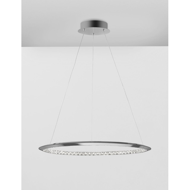 Chrome Aluminium Crystal LED 32 Watt 230 Volt 1580Lm 3000 IP20 D: 60 H: 120 cm 9364039