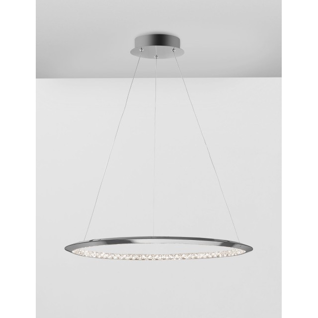 Chrome Aluminium Crystal LED 32 Watt 230 Volt 1580Lm 3000 IP20 D: 60 H: 120 cm 9364039