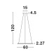 Chrome Aluminium Crystal LED 32 Watt 230 Volt 1580Lm 3000 IP20 D: 60 H: 120 cm 9364039