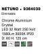 Chrome Aluminium Crystal LED 32 Watt 230 Volt 1580Lm 3000 IP20 D: 60 H: 120 cm 9364039