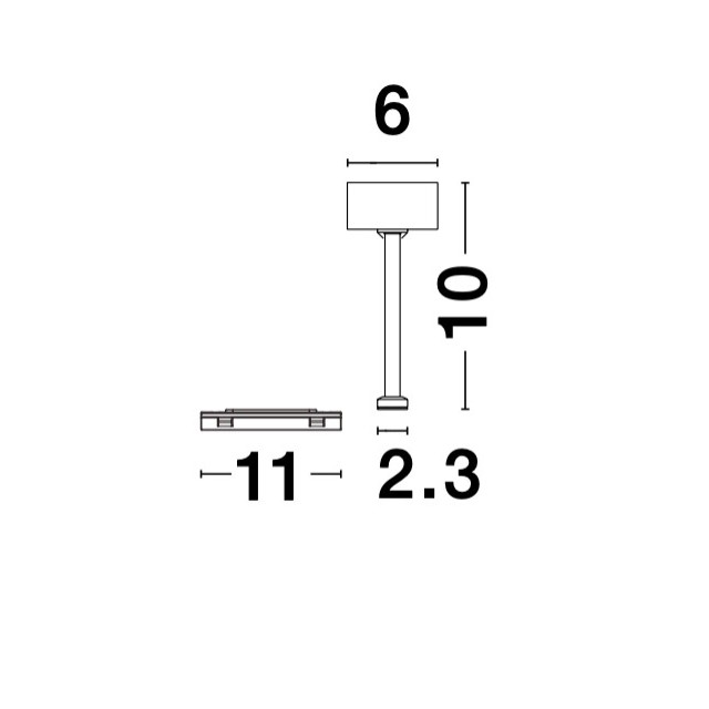 Connector Tube H10 μαύρος 9366461 Nova Luce