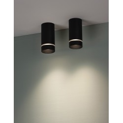 Sandy Black Aluminium & Acrylic LED GU10 1x10 Watt IP20 220-240 Volt Bulb Excluded D: 6 H: 12.5 cm