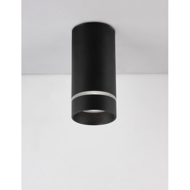 Sandy Black Aluminium & Acrylic LED GU10 1x10 Watt IP20 220-240 Volt Bulb Excluded D: 6 H: 12.5 cm