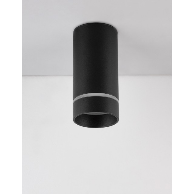 Sandy Black Aluminium & Acrylic LED GU10 1x10 Watt IP20 220-240 Volt Bulb Excluded D: 6 H: 12.5 cm