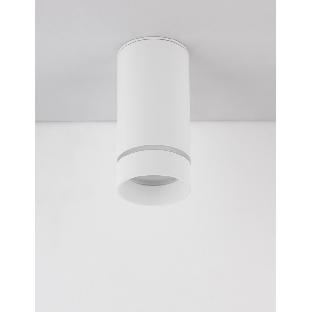 Sandy White Aluminium & Acrylic LED GU10 1x10 Watt IP20 220-240 Volt Bulb Excluded D: 6 H: 12.5 cm