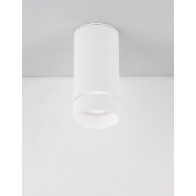 Sandy White Aluminium & Acrylic LED GU10 1x10 Watt IP20 220-240 Volt Bulb Excluded D: 6 H: 12.5 cm