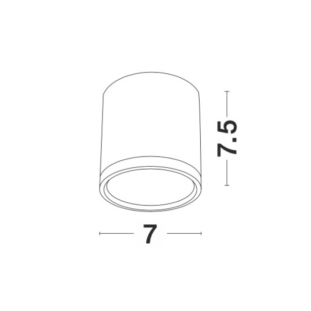 Sandy White Aluminium & Acrylic LED 7 Watt 100-240 Volt 570Lm 4000K IP20 7 D: 7 H: 7.5 cm