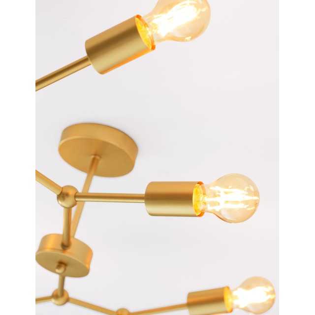 Brass Metal LED LED E27 8x12 Watt 230 Volt IP20 Bulb Excluded L: 98 H: 35 cm 9404078