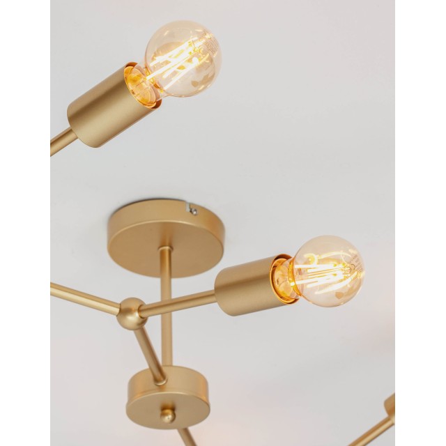 Brass Metal LED LED E27 8x12 Watt 230 Volt IP20 Bulb Excluded L: 98 H: 35 cm 9404078