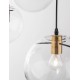 Clear Glass & Gold Metal Black PVC Wire LED LED E27 3x12 Watt 230 Volt IP20 Bulb Excluded D: 42.5 H1: 59 H2: 170 cm 9416933