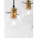 Clear Glass & Gold Metal Black PVC Wire LED LED E27 3x12 Watt 230 Volt IP20 Bulb Excluded D: 42.5 H1: 59 H2: 170 cm 9416933