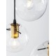 Clear Glass & Gold Metal Black PVC Wire LED LED E27 3x12 Watt 230 Volt IP20 Bulb Excluded D: 42.5 H1: 59 H2: 170 cm 9416933