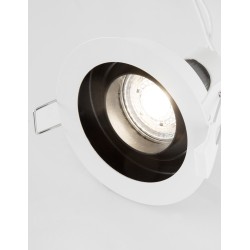 Sandy Black & White Aluminium LED GU10 1x10 Watt IP20 220-240 Volt Bulb Excluded D: 10 H: 3.8 cm 10 Cut Out: 9.5 cm