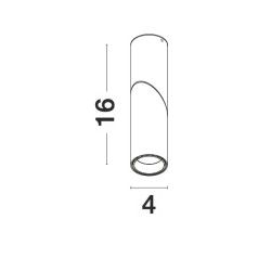 Sandy black Aluminium LED 6 Watt 230 Volt UGR80 Beam Angle D: 4 H: 16 cm