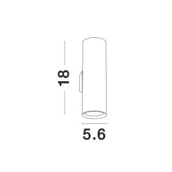 Sandy Black Aluminium LED GU10 2x10 IP20 220-240 Volt Bulb Excluded D: 5.6 W: 8 H: 18 cm 9450882