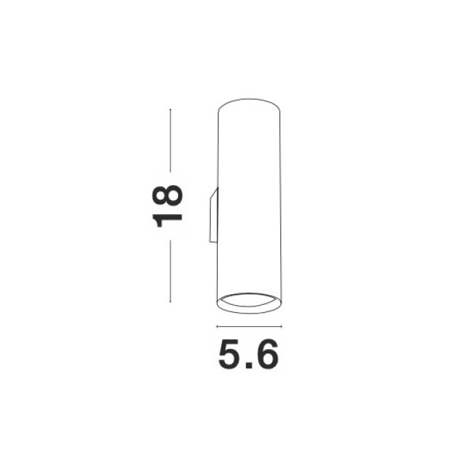 Sandy Black Aluminium LED GU10 2x10 IP20 220-240 Volt Bulb Excluded D: 5.6 W: 8 H: 18 cm 9450882