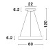 Brushed Gold Aluminium & Acrylic LED 50 Watt 230 Volt 3250Lm 3000 IP20 D: 60 H: 120 cm 9453454